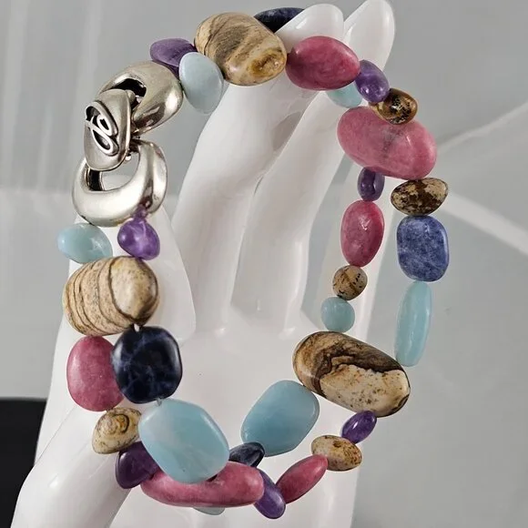 Carolyn Pollack American West 925 SS Gemstone Bracelet Signed - Picture 6 of 10